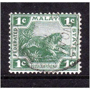 MALAYSIA 1908 SG 29 1c GREEN FINE USED#3