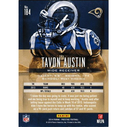 2014 Panini Prestige 184 Tavon Austin St. Louis Rams