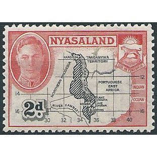 Nyasaland 1945 SG147 2d Black & Scarlet Mounted Mint .....