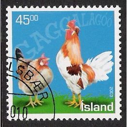 Mi 1040: Icelandic Chickens: Cock and Hen.