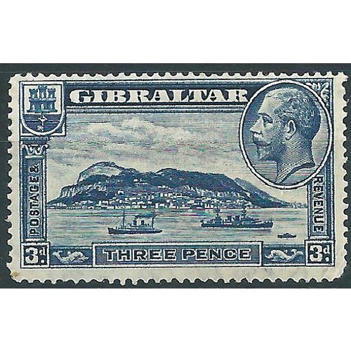Gibraltar 1933 SG113 3d Blue Mounted Mint (Gum Toned)....