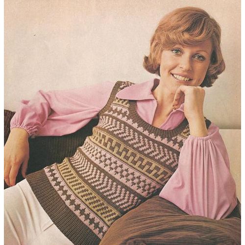 Knit Vest Pattern Multi Geometric Vest