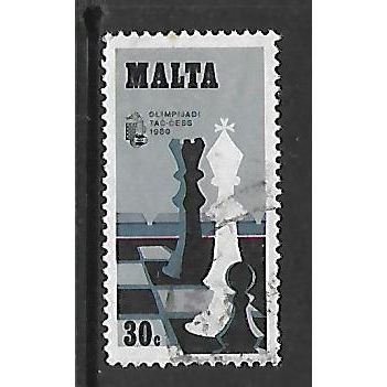 MALTA 1980 CHESS 30c KING QUEEN AND PAWN SG654 FINE USED