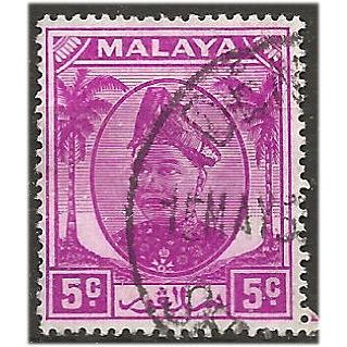 Selangor 1952 SG94 5c Bright Purple Fine Used ... ..