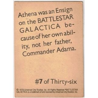 BATTLESTAR GALACTICA ' WONDER BREAD ' card # 7 ATHENA (1978)