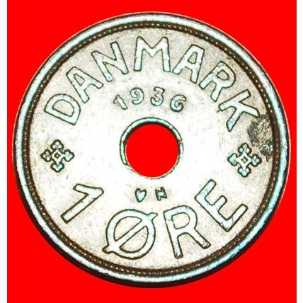 HOLE (1926-1940): DENMARK★1 ORE 1936! Christian X 1912-1947★LOW START★NO RESERVE