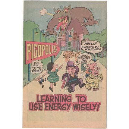 PIGOPOLIS ' Learning to Use Energy Wisely ' promotional comic (1980)