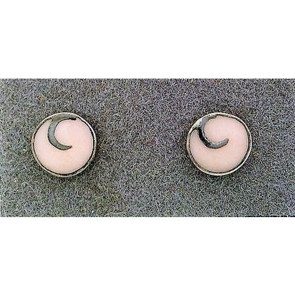Pink Coral Sterling Silver Gemstone Stud Earrings