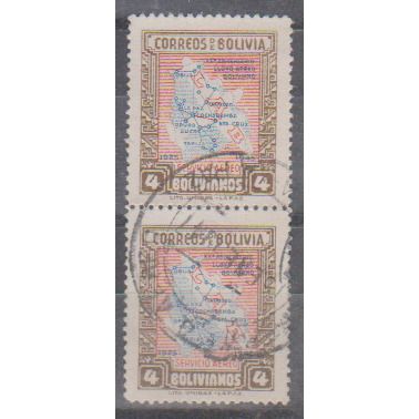 Bolivia 1945 Maps high value SG BO 444 4B vertical pair