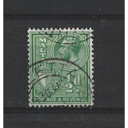 Malta.SG194 1/4d Yellow-Green.Fine Used.Apr25r