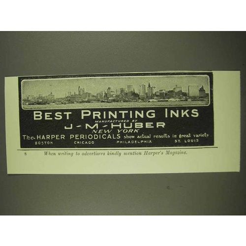 1913 L.M. Huber Printing Inks Ad - Best Inks