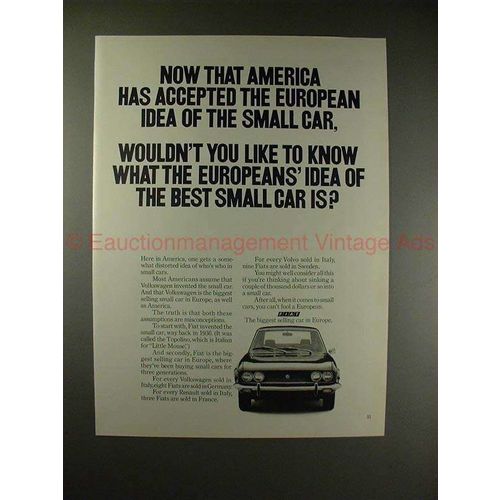 1971 Fiat Car Ad - Now America Has Accepted Small Car!