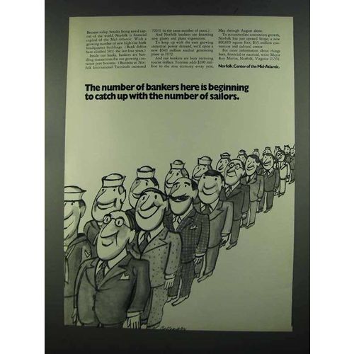 1972 Norfolk Virginia Ad - The Number of Bankers Here
