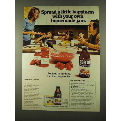1975 Certo and Sure-Jell Pectin Ad - Spread Happiness