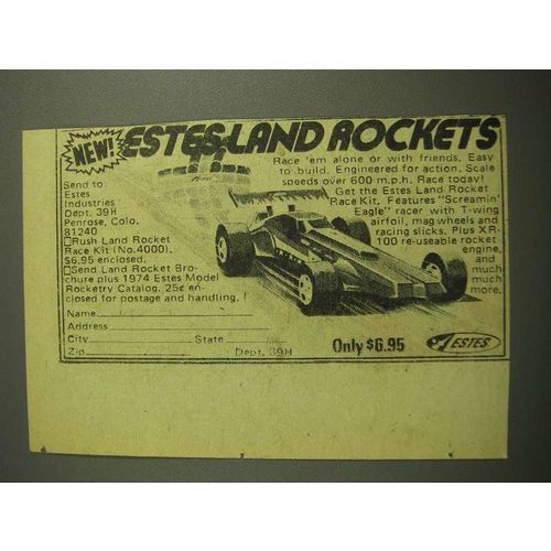1975 Estes Land Rocket Screamin' Eagle Racer Ad