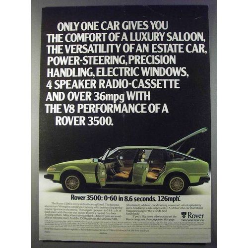 1980 Rover 3500 Car Ad - Only One Car Gives You