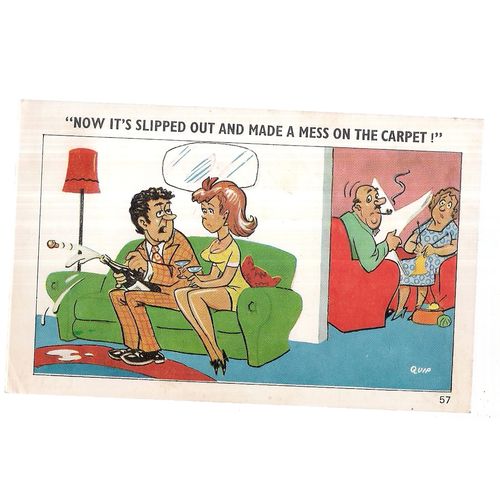 A SAPPHIRE CARD seaside humour by Quip used postcard no 57 1972 postmark