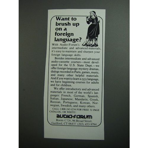 1989 Audio-Forum Language Courses Ad - Want to brush up on a foreign language?