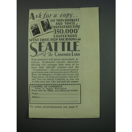 1930 Seattle Chamber of Commerce Ad - Ask for a copy