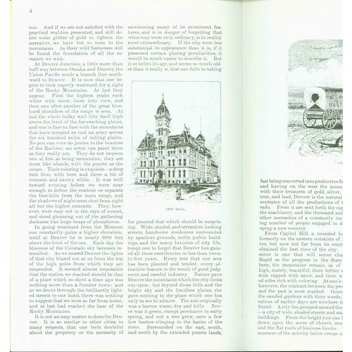The City of Denver 1888. by Edwards Roberts-1 to 8 lots of 10 copies