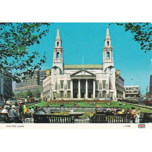 6x4 Continental size printed postcard Civic Hall Leeds Yorkshire