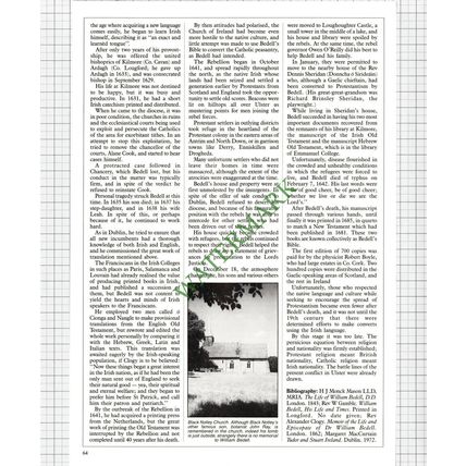 9600) Bishop William Bedell Black Notley Kilmore Ireland - c.1988 Article