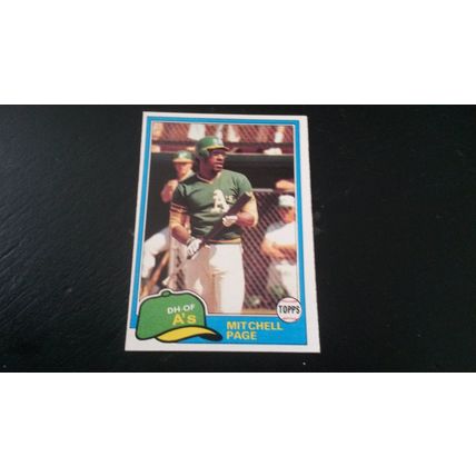 1981 Topps Card # 035 Mitchell Page Very Good-Excellent (4) Oakland Athletics
