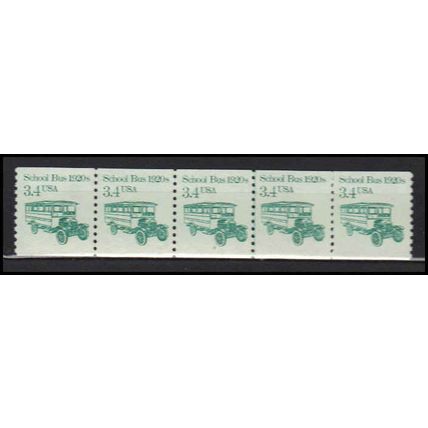 2123 3.4c School Bus Very Fine MNH Dry Gum PNC 2/5 X0066