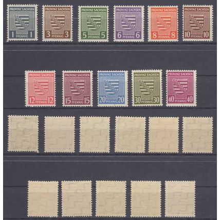 Germany, Soviet Occupation of Saxony 1945, Coat of Arms set. Mi #73Y-84Y. MNH