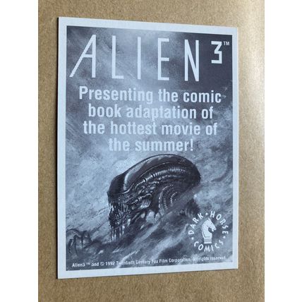 Alien3 Promo trading card # Comic book adaptation offer (A) 1992 Dark Horse