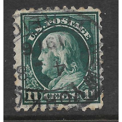 USA 1912 11c FRANKLIN GREEN SG 518 FINE USED#