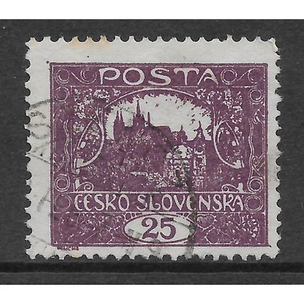 CZECHOSLOVAKIA 1919 25H PURPLE H RADCANY PRAGUE SG 28 FINE USED