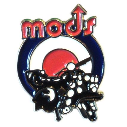 MODS Target Roundel & Arrow Metal Scooter Bike Rider Metal Enamel Badge