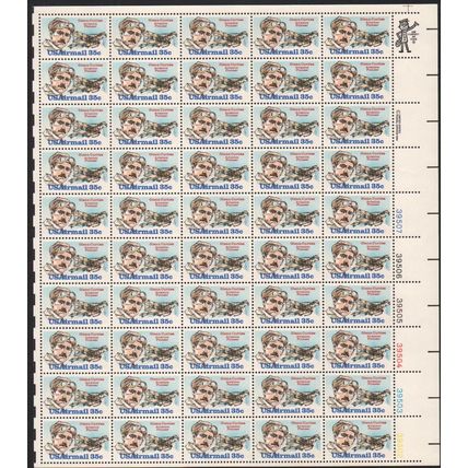 Glenn Curtis Sheet of Fifty 35 Cent Airmail Postage Stamps C100