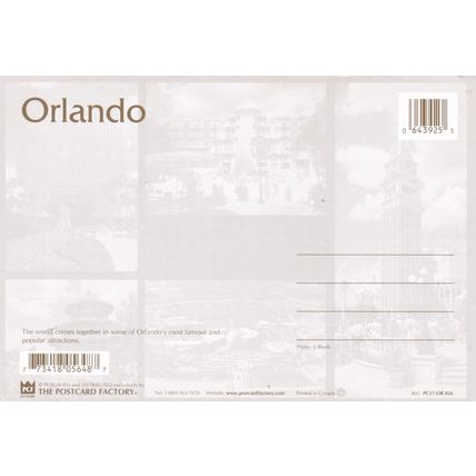 Orlando Attractions United States Postcard unused VGC