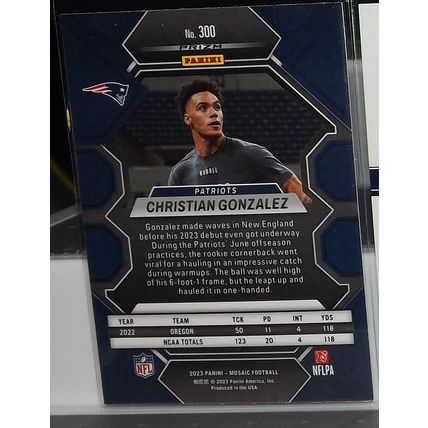 2023 Mosaic CHRISTIAN GONZALEZ (Patriots) Rookie Card #300