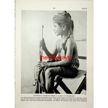 Youthful Gunman In Aden, (Bedouin In Iraq, Reverse), Book Illustration (Print)