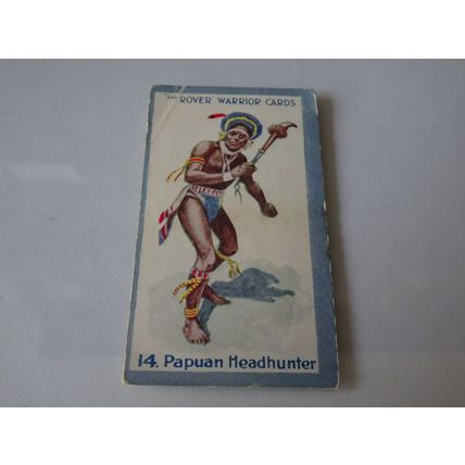 1929 D.C. Thomson The Rover Warrior Cards Card # 14 Papuan Headhunter Good (2)