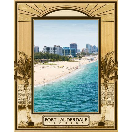 Fort Lauderdale Florida Laser Engraved Wood Picture Frame Portrait (3 x 5)