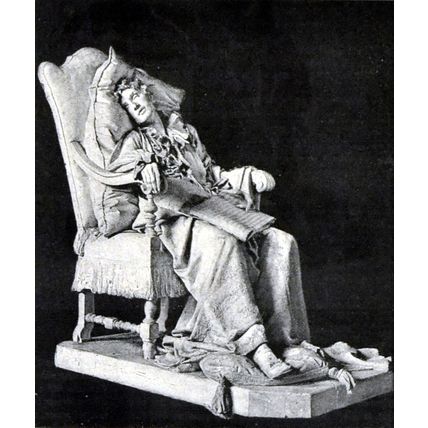 DYING MOZART 1893 Rinaldo Carnielo - sculpture PRINT