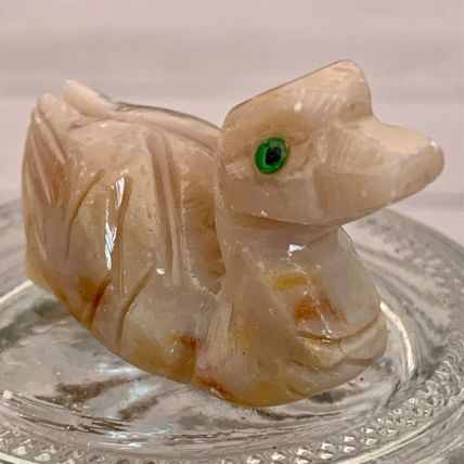 Soapstone Duck Miniature Figurine Carving Crystal Healing Animal Pocket Pet 1.5"