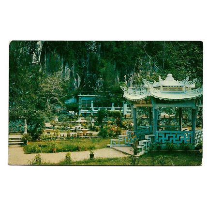 Postcard Malaysia Malaya Ipoh Sam Poh Thong Garden temple unposted mid 1950s