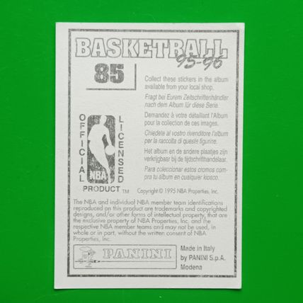 Panini 1995 1996 Basketball Sticker #85 Toni Kukoc Chicago Bulls