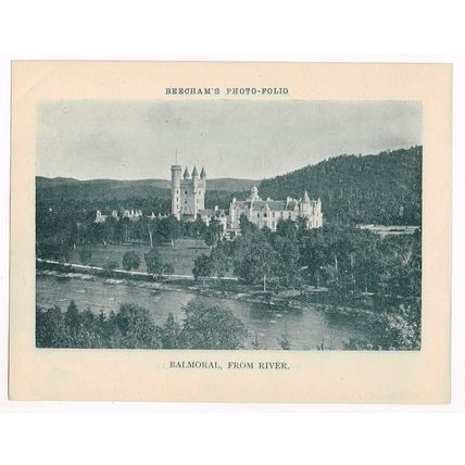 Balmoral And Lochnagar Balmoral From River Dee 1900 Antique Print Picture