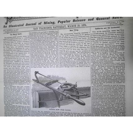 Mining and Scientific Press, March 25, 1876. Glacial Epoch; Aluminum Uses; etc