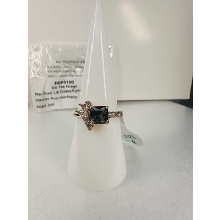 NIB Ring Bomb Party Sz8 RBP6180 On The Fringe LC Rainbow Topaz Rose Gold Pl