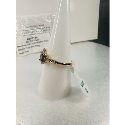 NIB Ring Bomb Party Sz8 RBP6180 On The Fringe LC Rainbow Topaz Rose Gold Pl