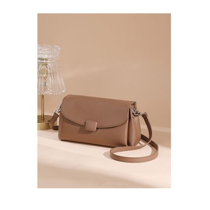 Genuine Leather Women Large Casual Handbag Apricot