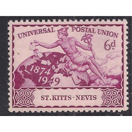 St kitts & Nevis1949 KGV1 6d Magenta UPU Postal Union Umm SG 84 ( L1444 )