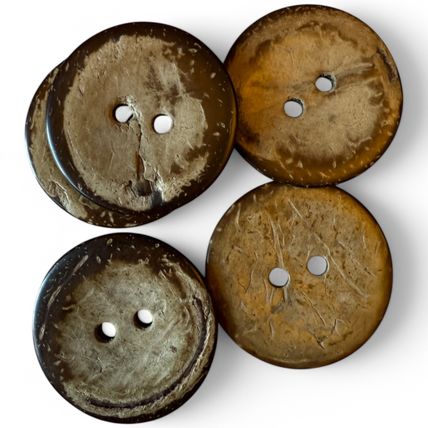 38mm Large Natural Coconut Shell Buttons 2 Hole Brown Sewing Knitting Adult